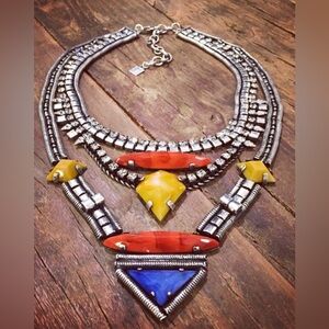 DANNIJO Loni Blue and Red Road Silver Necklace